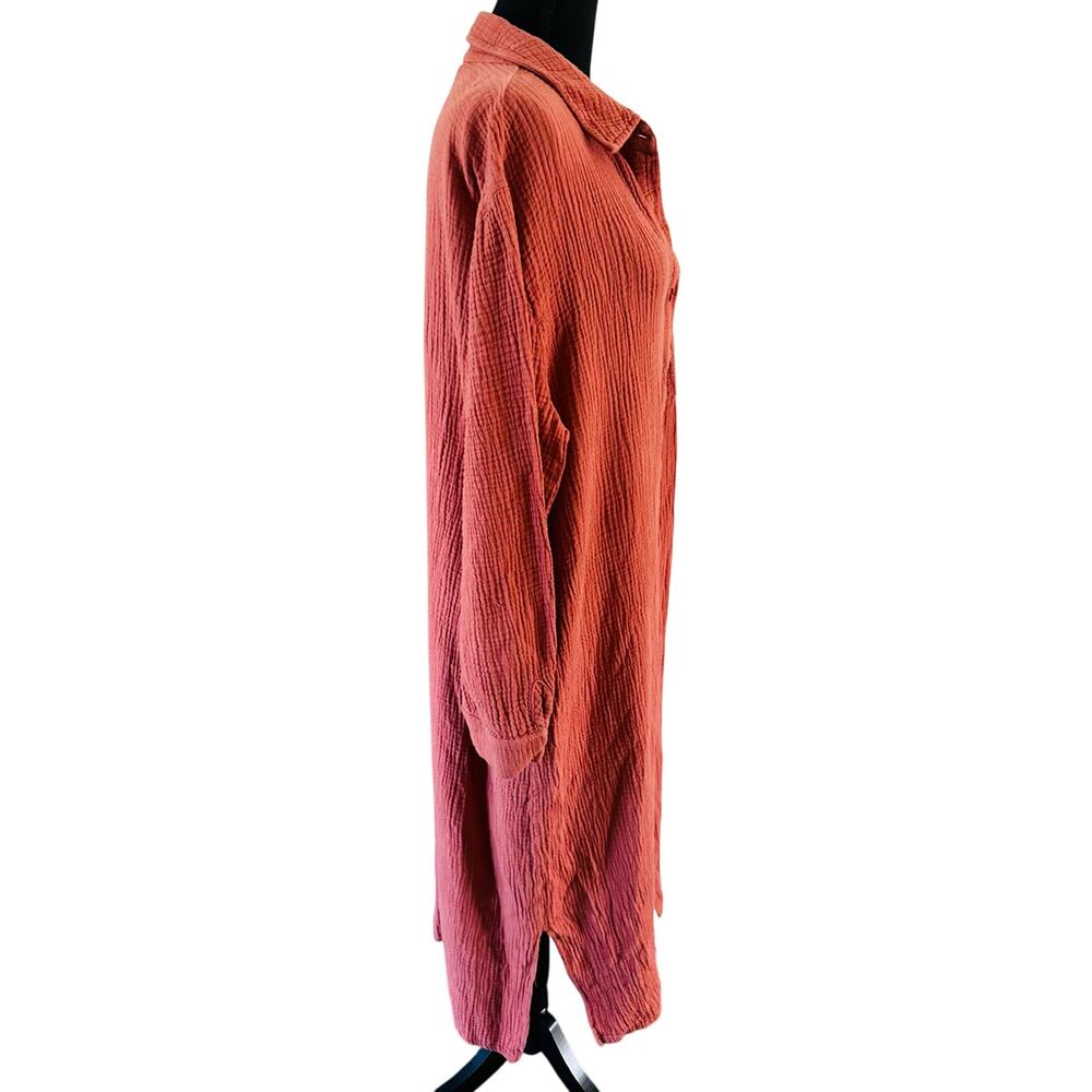 Rachel Pally - Gauze Amerie Shirt Dress - Persimmon- XL - Picture 6 of 14